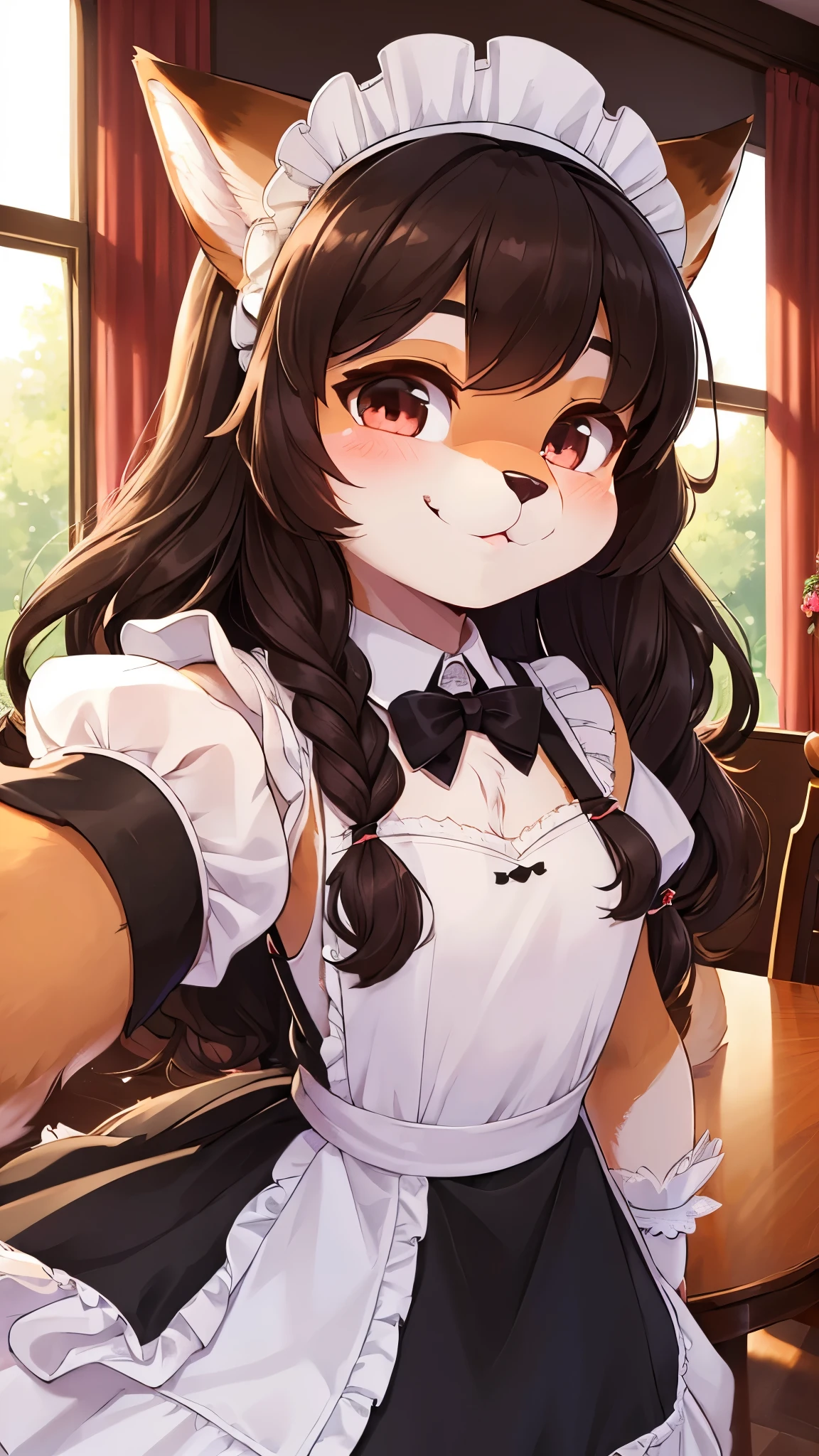 Anime girl with cat ears and a white dress - SeaArt AI