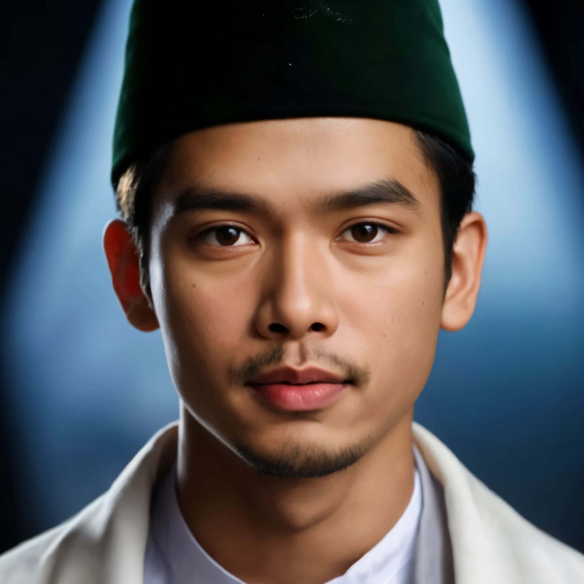 seorang pria indonesia umur 23 tahun, wajah berbentuk oval, (wajah