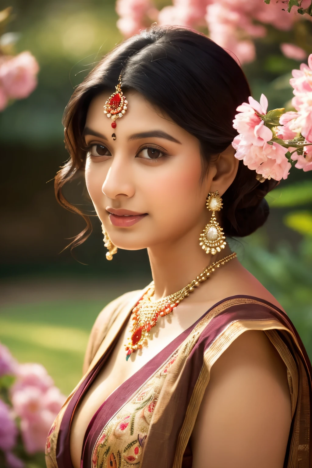 Anusha in a sari and jewellery - SeaArt AI