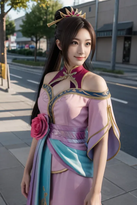 Diaochan from Sangoku Musou 8,超reality的な,hair ornaments,Perfect Diaochan costume,twin tails、masterpiece、1 cute girl、17 year old ...