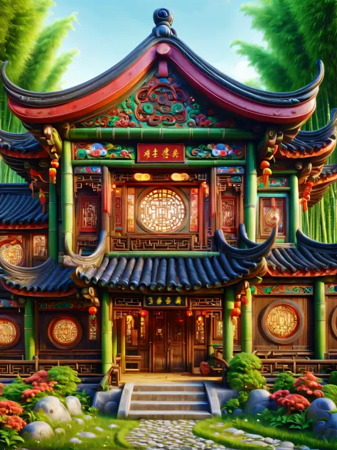 masterpiece, best quality:1.2), ancient chinese house，bright 