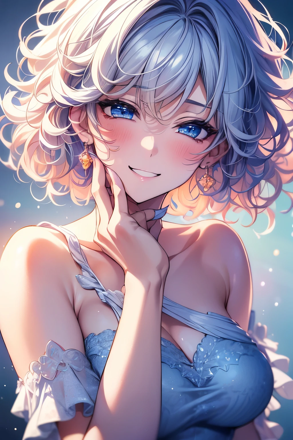best quality, 32k, RAW photo, incredibly absurdres, extremely detailed, delicate texture, two women, kissing on the cheek, smiling shyly, cute, beautiful, (medium messy wavy hair) and (short pixie cut), background ‘pastel color, motion-blur, action-lines, professional lighting, watercolor art drawing:1.4)