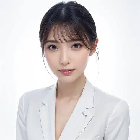 (highest quality、table top、8k、best image quality、award-winning work)、1 beautiful ol、straight medium hair、(woman in business suit...