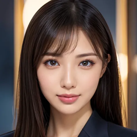 (highest quality、table top、8k、best image quality、award-winning work)、1 beautiful ol、straight medium hair、(woman in business suit...