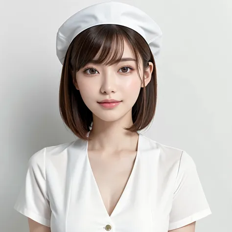 (highest quality、table top、8k、best image quality、Award-winning work)、1 beautiful nurse、(solo:1.1)、straight short hair、perfect ba...