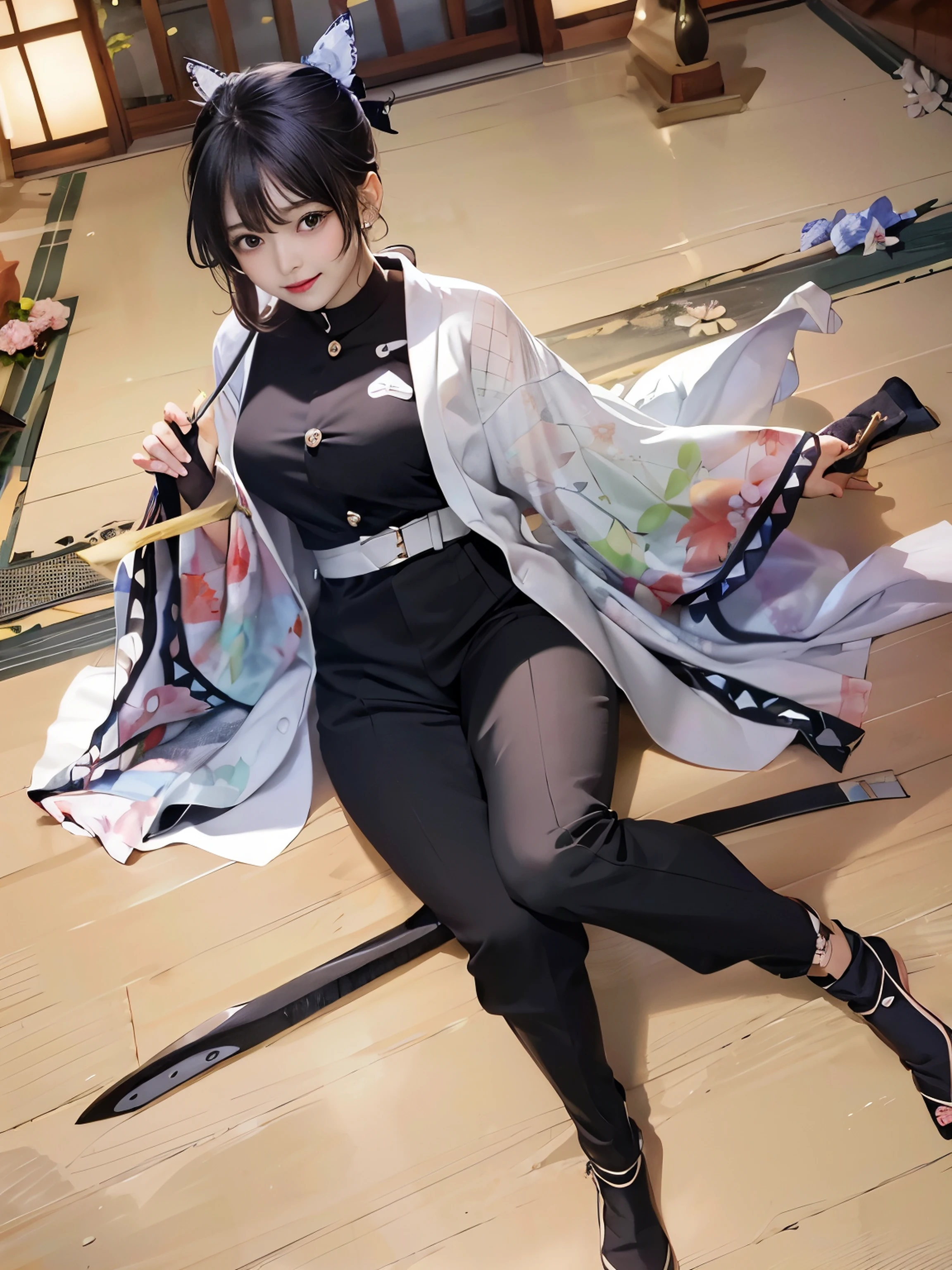 Anime cosplay of a woman with a sword and a kimono - SeaArt AI