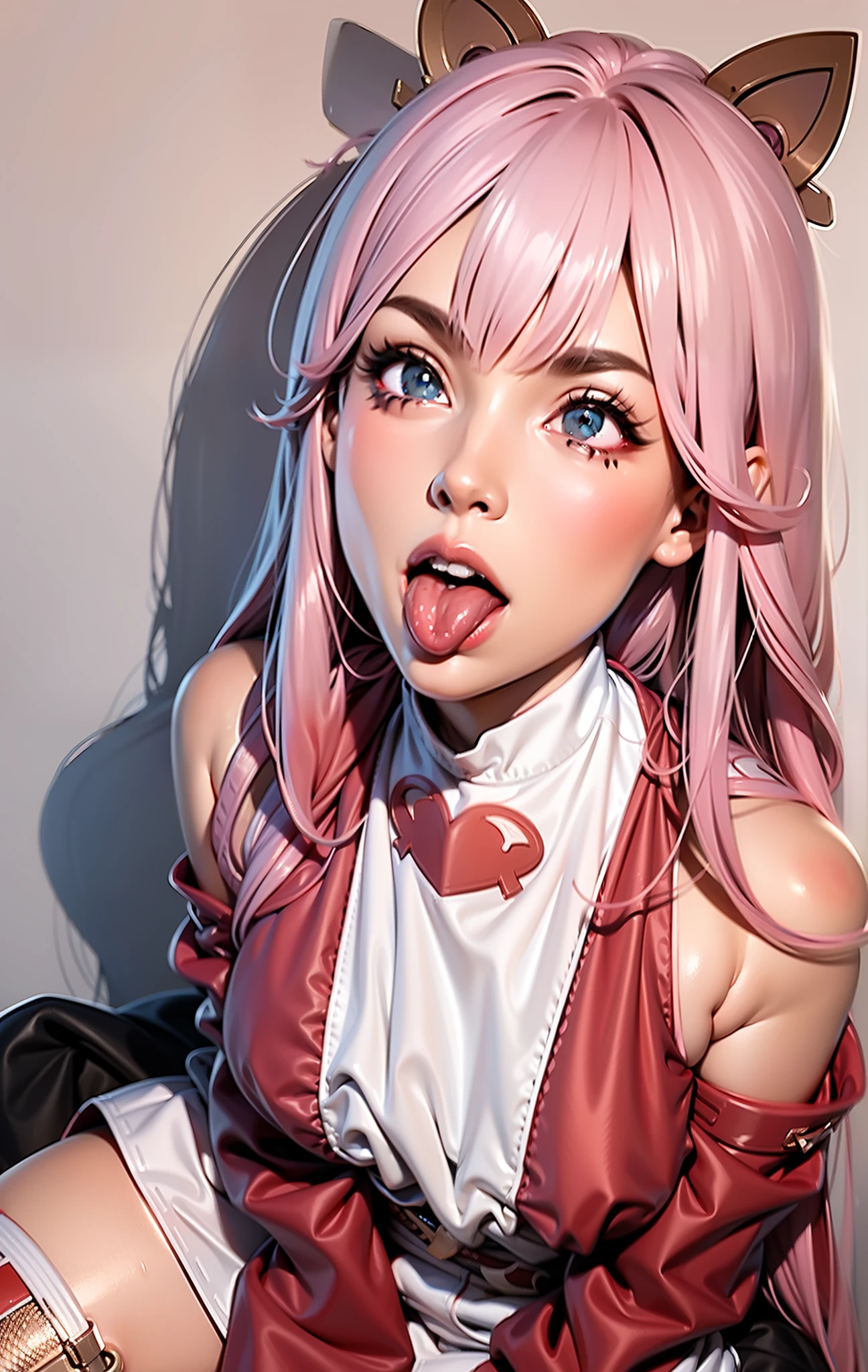 1girl, (sticking out her tongue out), (tongue), ultra high res, photorealistic, best quality, 8k resolution, masterpiece, cat ears, choker, garter belt, garter straps, latex, competitive swimsuit, tank top, close up face view, (ahegao), kneeling, oh face, Open your mouth wide, Stick out your tongue to receive, One hand in your mouth, Ecstasy, (White sperm on your face), Face up, Shoot from above, (White sperm dripping from your mouth), Tongue sticking out, (White sperm accumulation on the tongue), ecstatic look, a large amount of white sperm in the mouth, holding a very thick brown frankfurt in your hand, Sucking very thick brown frankfurters, cheeking very thick brown sausage, a large amount of white sperm from the tip of a very thick brown frankfurter, white sperm on the chest, delicate fingertips, complicated fingertips, sucking a thick brown mountain jaw to the back of the throat white sperm leaking from the gap, water discharge from the crotch, a large amount of sperm all over the body, a large amount of vaginal shot, nsfw, eyes roll back, eyes up, zero two