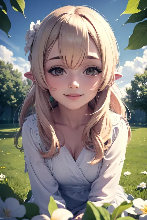 (Best quality,4k,8K,A high resolution,Masterpiece:1.2),ultra detailed,(Realistic,photoRealistic,photo-Realistic:1.37),Girl in the garden,beautiful detailed eyes,beautiful detailed lips,extremely detailed eyes and face,long eyelashes,Green grass, bright flo...