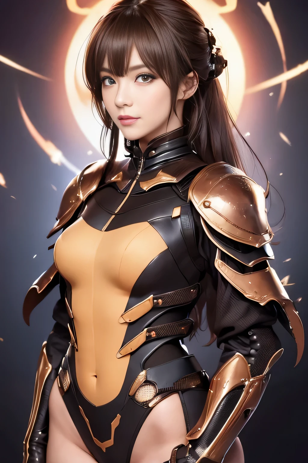 (High resolution,masterpiece,highest quality,Very detailed CG, anime, official art:1.4), realistic, photograph, amazing detail, everything is complicated, shiny and glossy,Amazing number of layers, 8K wallpaper, 3D, sketch, cute, figure,( alone:1.4), perfect female proportions,villain&#39;s daughter, (Fusion of dark brown cockroach and lady:1.4), (brown cockroach woman:1.2), (brown cockroach woman:1.2), (Fusion:1.2), (alone:1.4), (evil smile:1.2), muscular, abs, (Cockroach brown exoskeleton bio insect suit:1.4), (Cockroach brown exoskeleton bio insect armor:1.2), (brown transparent cockroach feathers:1.4), (Antennae of brown cockroaches:1.3),