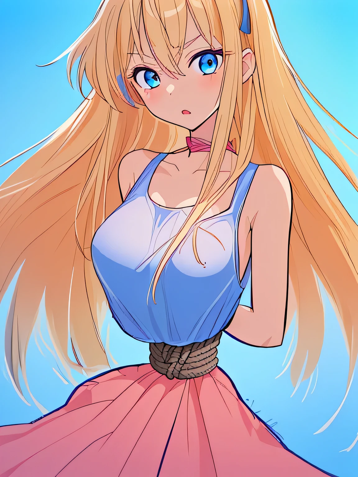 A close up of a woman with long blonde hair wearing a dress - SeaArt AI