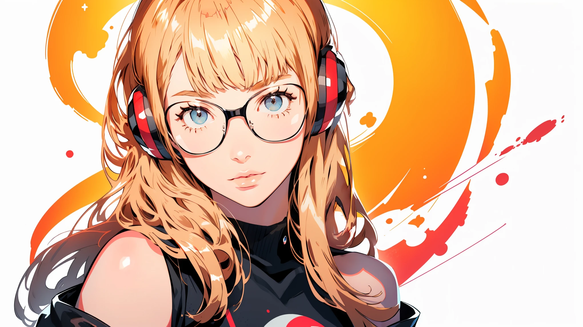 masutepiece, Best Quality, hight resolution, 1girl in, futaba sakura, Blunt bangs, eye glassesの,purple eyes , Ahoge,orange color hair、  eye glassesの, headphones,  bura, Jacket, off shoulders, Fur trim, fur-trimmed jacket, Green jacket, Shorts, ,the golden hour,A smile that showed teeth、1black cat、tea shop、On the counter、Coffee、futaba sakura、Purple eyes、orange color hair、eye glasses、,​masterpiece、top-quality、Official art、illustratio、ligne claire、(Cool_Color)、perfect-composition、focal、acurate, Anatomically correct、 、hight resolution, Beautiful detailed glow, masutepiece*Portrait, 3D Face, Realistic, (masutepiece: 1.3), (max resolution: 1.2), (Ultra HDTV: 1.2), cinematric light, 8K resolution, phi ,​masterpiece、top-quality、Ultra Detail、(((shiny lips: 1.4)))Beautiful face, acurate, Anatomically correct, phiAlways detailed face and skin texture, Detailed eyes, Double eyelids, tThin eyebrows、 pale skin, Lustrous skin all over the body, Perfect face,Always detailed face and skin texture, Detailed eyes, Double eyelids, Thin eyebrows,Natural cheeks, Glossy skin, Fair skin: 1.2, (Glossy lips: 1.4), (((最高にbeautiful a girl)))、(((beautiful a girl)))、（little blush）、（Beautiful face）、
Delicate and beautiful hair, Delicate and beautiful eyes and face, (Beautiful gorgeous cute western woman:1.3),)(((Very Beautiful face))))(((long lashes))))(((Circular twinkling eyes)))(((Glossy and glossy lips)))
(((Cheeks with a slight reddish tinge:0.8)))(((Neat and straight nose bridge)))、(((Cowboy Shot)))crouching cowgirl,