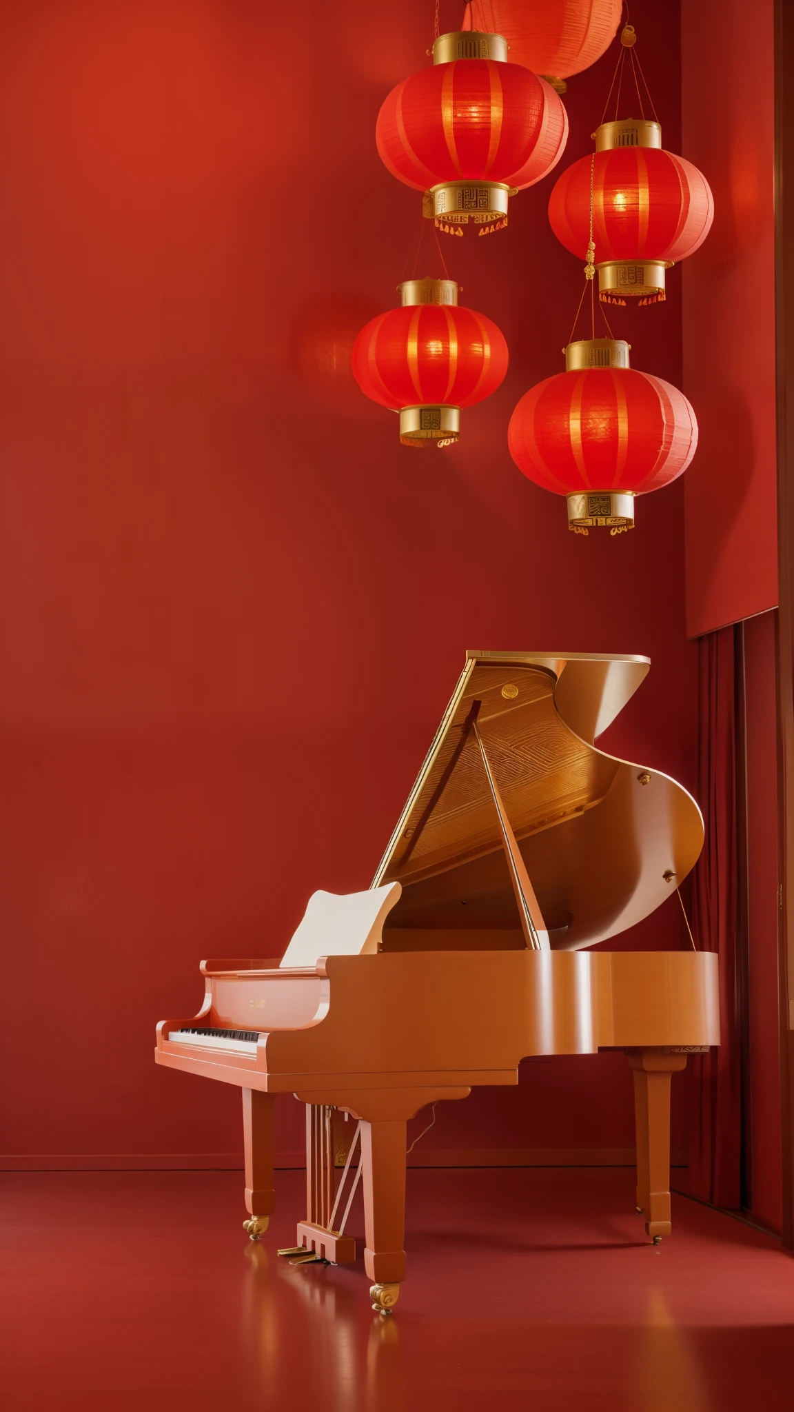 Cận cảnh một cây đàn piano lớn trong phòngCận cảnh một cây đàn piano lớn trong phòng  