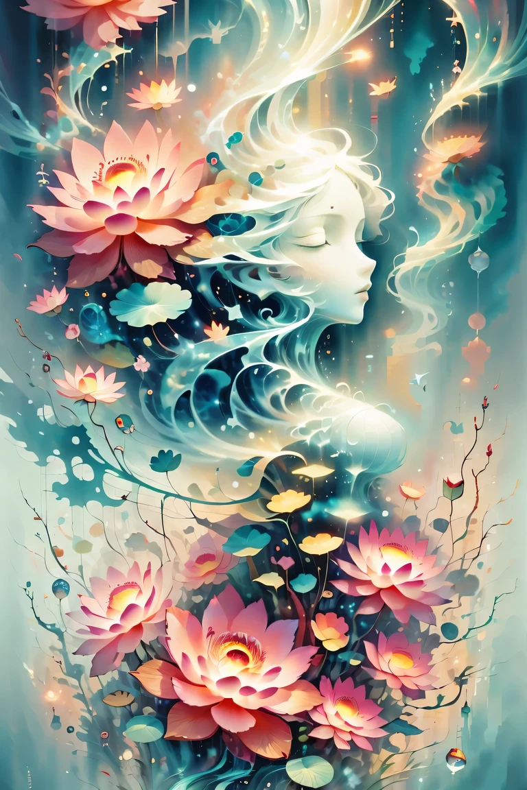 the art of mathematics, by Irina Cappi.jellyfish, fantasy abstraction. close up. bright. beautiful.这是一个关于海洋中jellyfish的故事. fantasy night, full moon, Surrealism, masterpiece, fairy tale