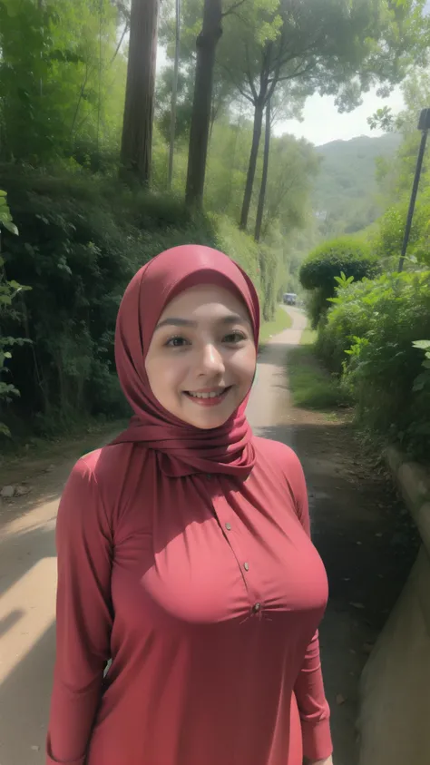 1 Matured 40 Years Old Malay Girl In Hijab Naked Kneeling And Smiling In A Dark Forest Look To 8626