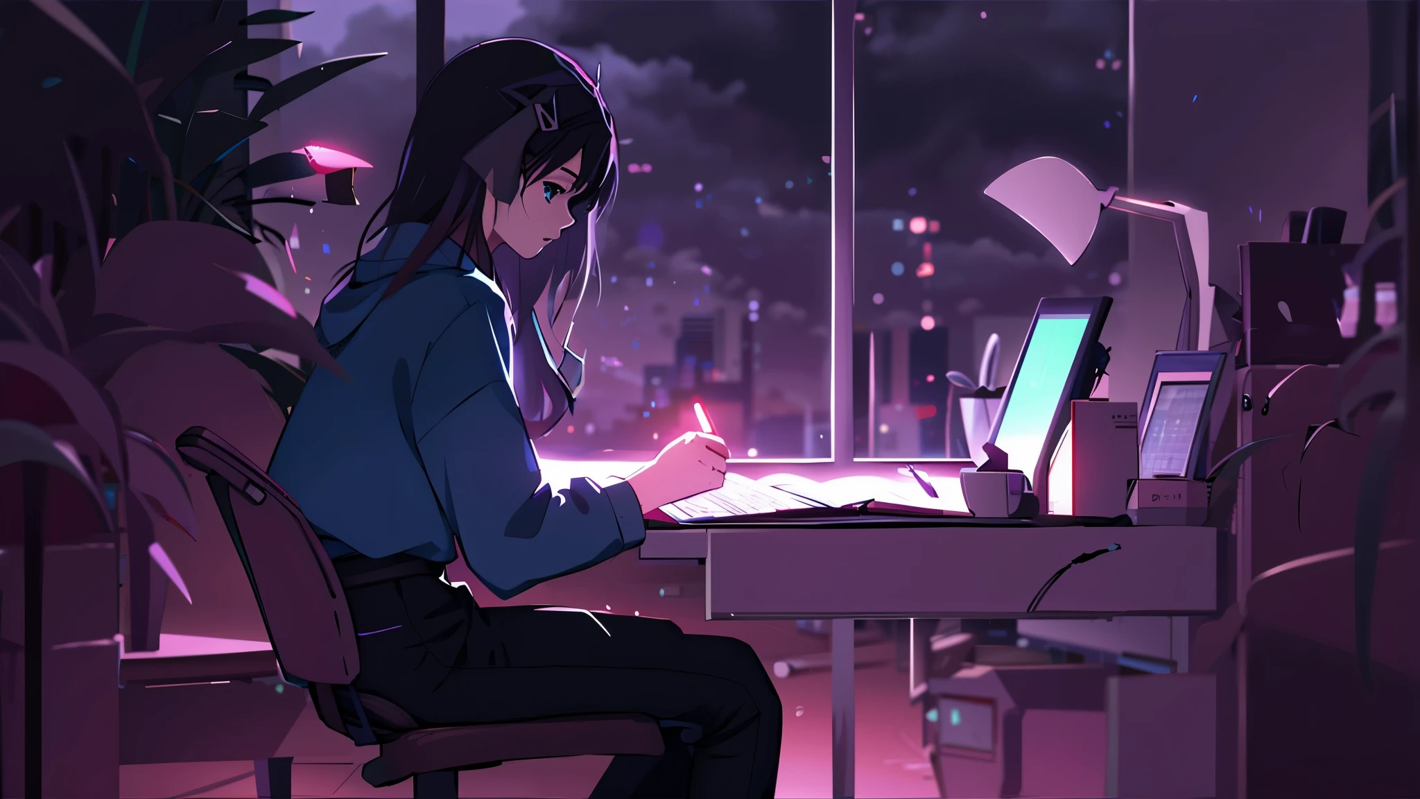 Clima tormentoso,Fondo de pantalla de arte animado 8K, fondo de pantalla de arte anime 4k, Makoto Shinkai. — hora 2160,Fondo de pantalla de arte animado 8K