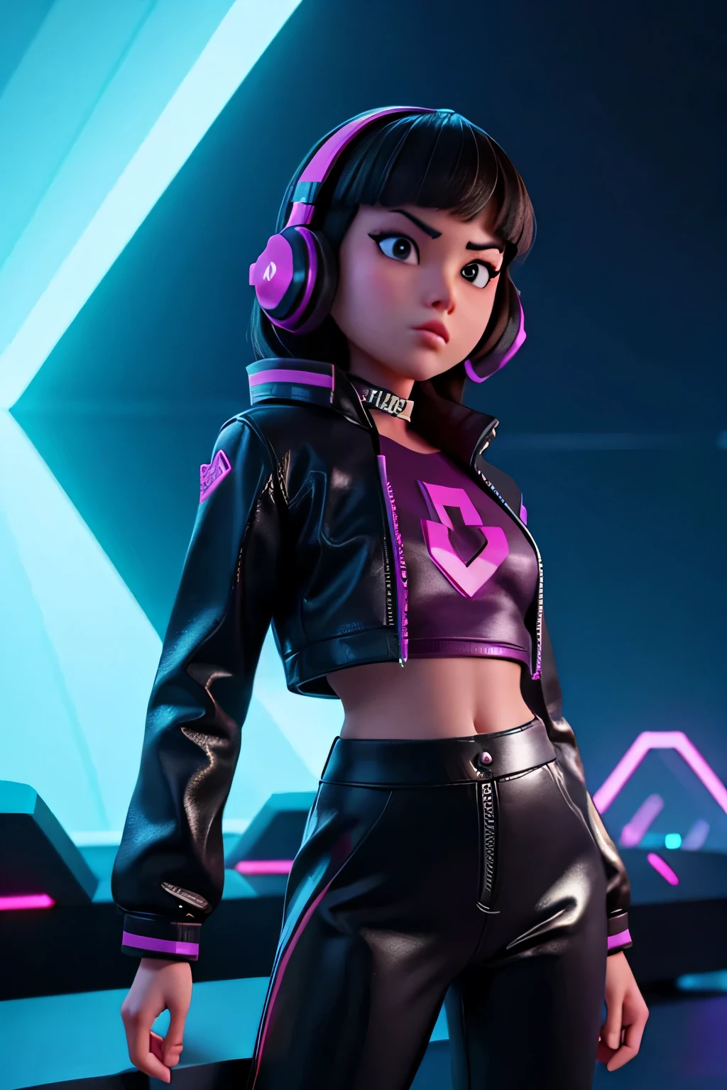 Synthetic wave, Synthetic wave aesthetics, paisagem escura, futuro sombrio, Asian girl, modelo com roupas futuristas, neon grid mountains, Neon clothes, backlight, Luz brilhante, rastreamento de raios, fechar-se