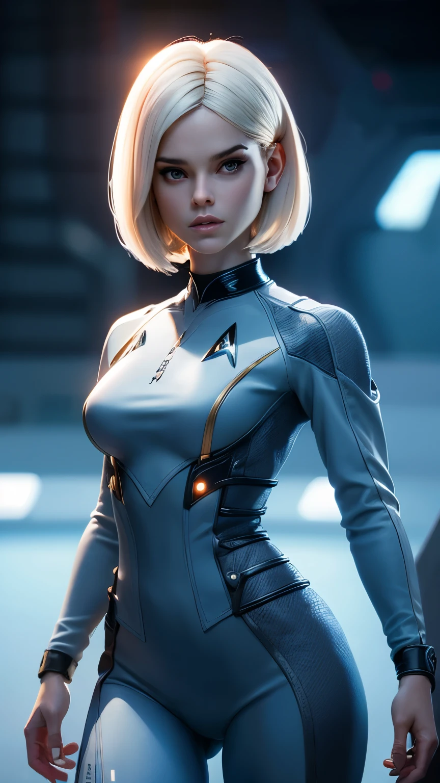 A woman in a futuristic suit with a sword in her hand - SeaArt AI