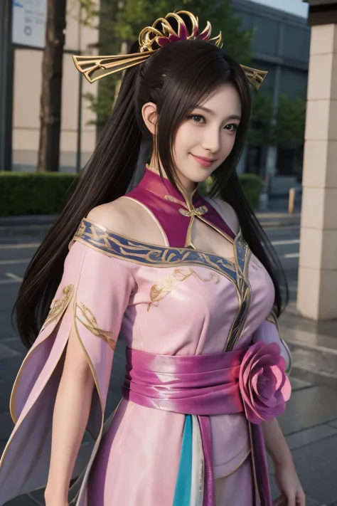 diaochan from sangoku musou 8,超reality的な,hair ornaments,perfect diaochan costume,twin tail star piece、1 cute girl、17 year old hi...