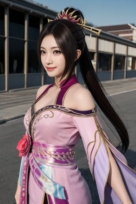 diaochan from sangoku musou 8,超reality的な,hair ornaments,perfect diaochan costume,twin tail star piece、1 cute girl、17 year old hi...