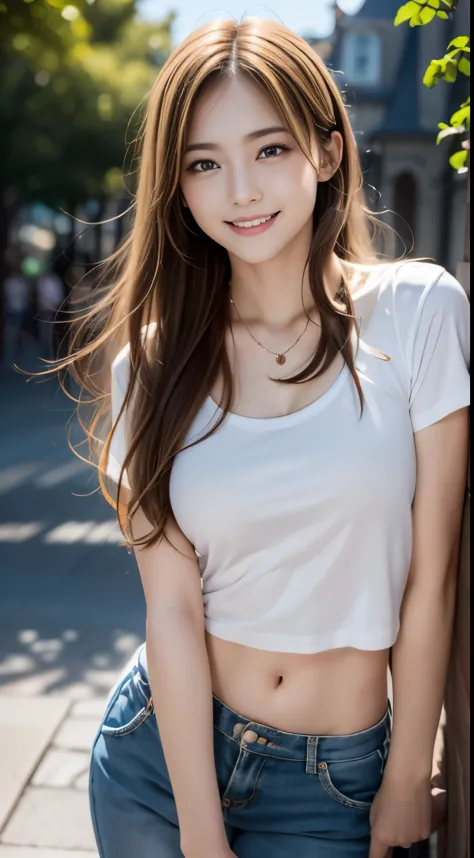 (Raw photo:1.2)、highest quality、precise beauty、beautiful long hair woman、The most beautiful women in the world、Beautiful sharp features、21 years old、Also々Sibi、Smooth super short hair that looks blonde、highly detailed face、cute smiling girl、happy look、beaut...