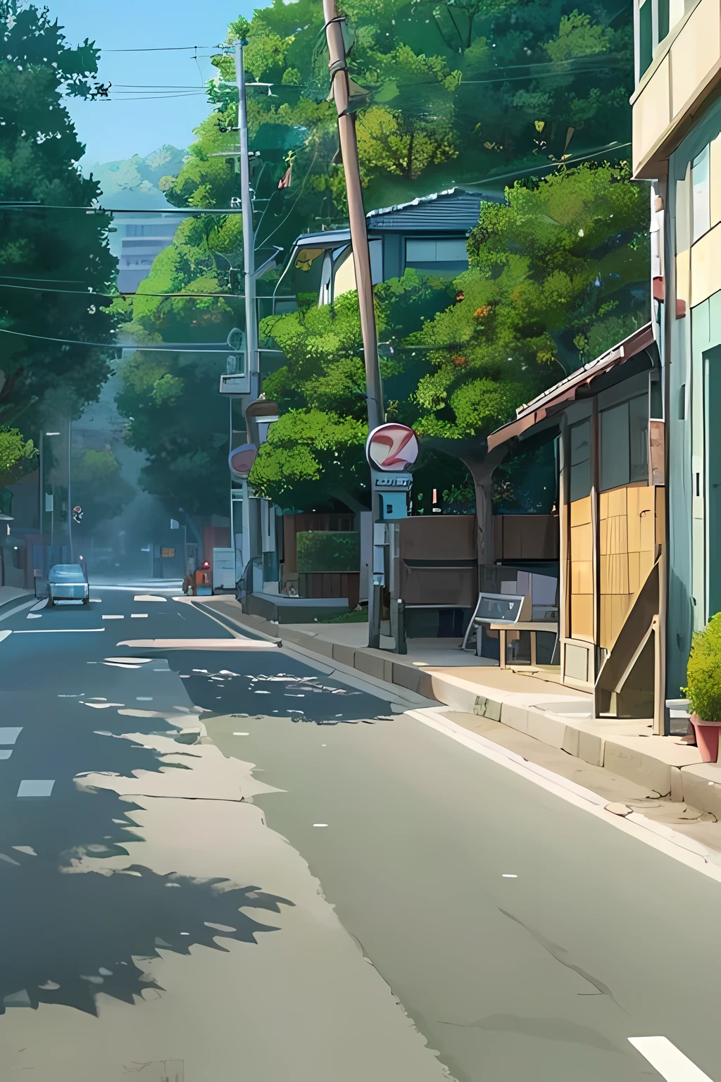 Es gibt ein Straßengemälde mit Ampeln und Steinmauern, Anime-Szene, Makoto Shinkais Stil, Anime-Landschaften, Makoto Shinkai. —h 2160, Studio glatt Makoto Shinkai, Shinkai aufrichtig, ( ( Makoto Shinkai ) ), Kyoto-Animation noch, Makoto Shinkai!