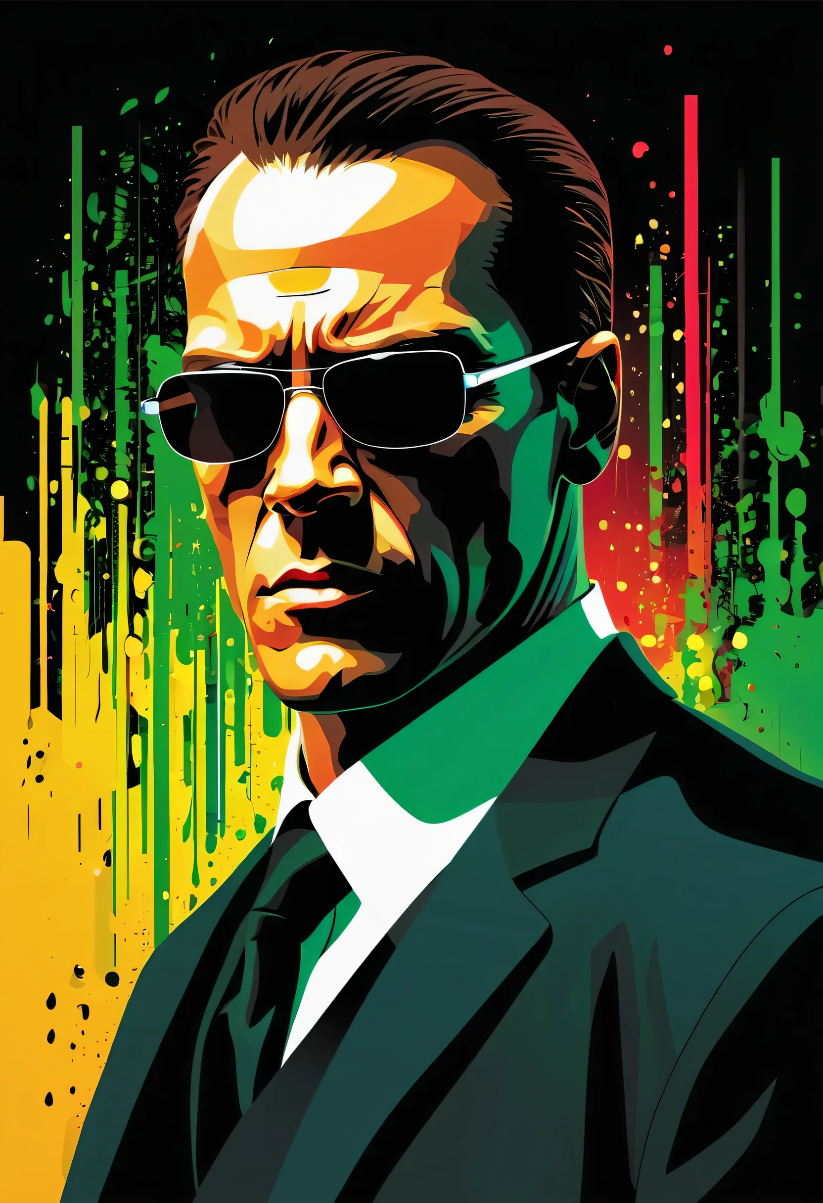 agent smith, the matrix, secret agent, (vector graphics style:1.2)