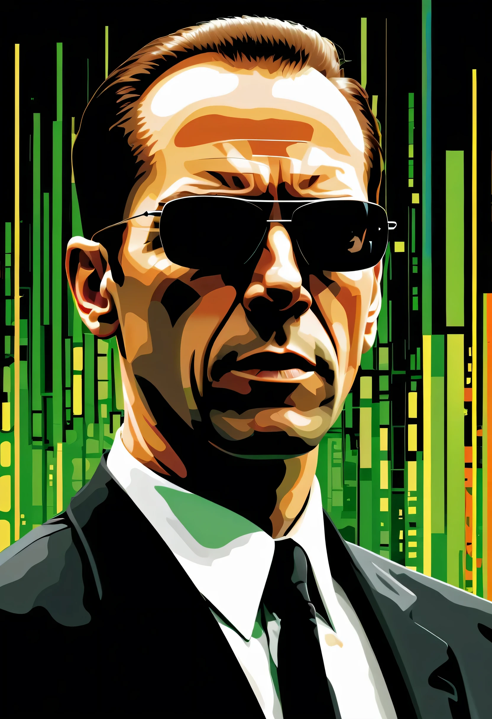 agent smith, the matrix, secret agent, (vector graphics style:1.2)
