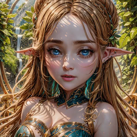 (detailed face, detailed eyes, clear skin, clear eyes), lotr, fantasy, elf, female, full body, looking at viewer, portrait, phot...