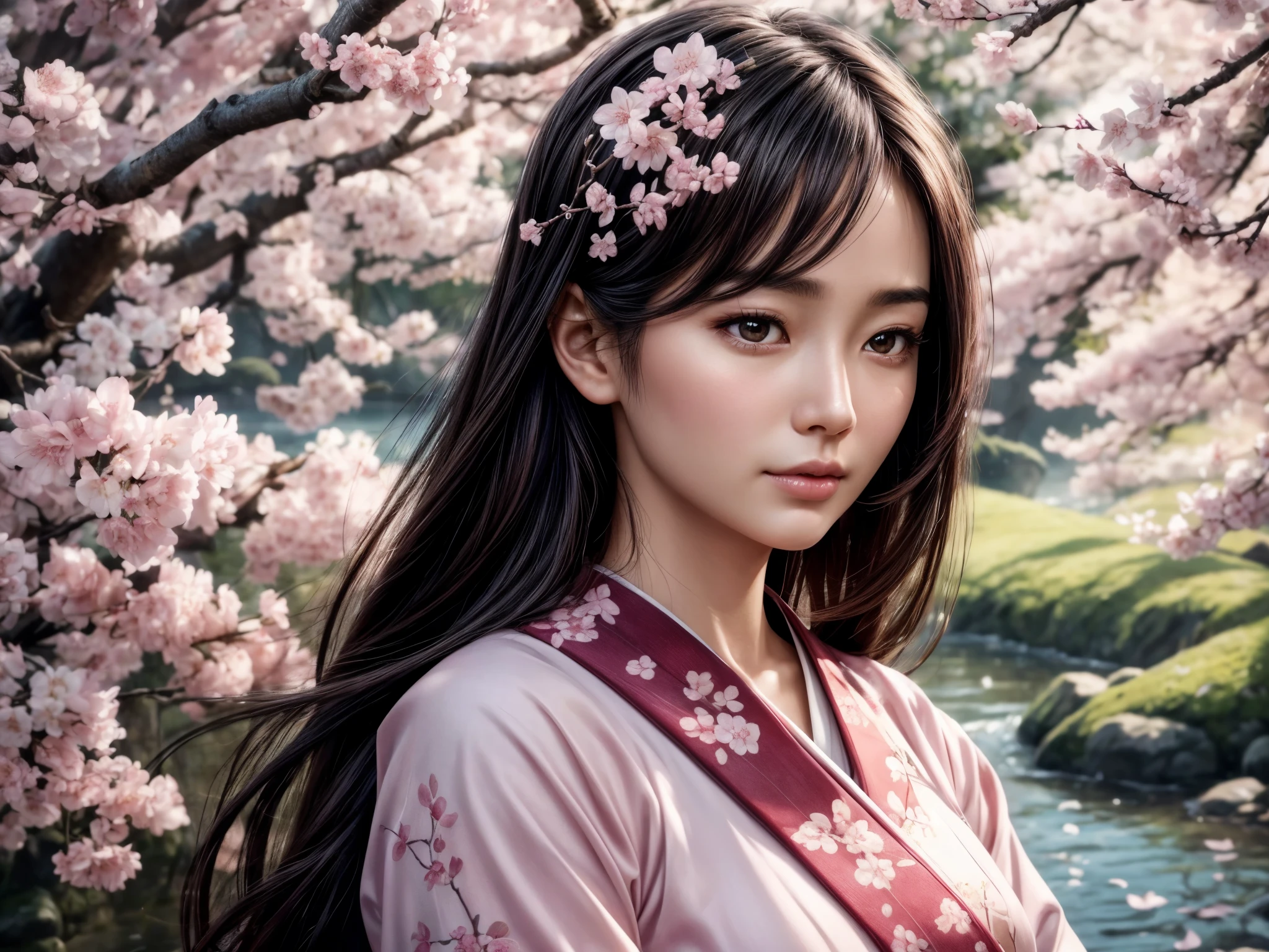 (best quality,highres,ultra-detailed,realistic)
(portraits)
(soft pastel colors)
(with soft sunlight and gentle breeze)
(sakura petals falling all around her)
(her cherry blossom hanami dress flowing in the wind)
(her eyes shining with wonder and joy)
(her cheeks blushing with the pink hues of the blossoms)
(her delicate fingers reaching out to touch the petals)
(the tree branches filled with vibrant pink and white blossoms)
(the serene beauty of the Japanese garden in the background)
(the distant sound of a traditional bamboo flute playing)
(butterflies fluttering around her)
(cherry blossom scent lingering in the air)
(a feeling of tranquility and harmony)
(a moment frozen in time, capturing the essence of spring)