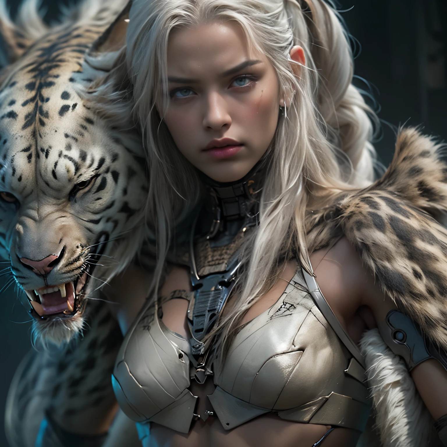 1 female alien, The predator, (extremely beautiful:1.2), (intense gaze:1.4), (predator:1.1), long dark claws, (NSFW:1), nipples, thick eyebrows, (She has shining white eyes:1.2), the most beautiful face in the universe, platinum hair, symmetrical beautiful eyes, hyper detailed eyes,

A woman predator with an extremely beautiful face, her intense gaze fixed on her prey, a primal force that could not be denied.

(beautiful lean body:1.5), (muscular build:1.2), (prowling:1.3), (sleek movements:1.4)

Her beautiful body, muscular and toned, moved with sleek grace as she prowled, ready to strike at a moment's notice. The predator within her was always on,                                                                          
                                                                                                                                                               
 cinematic drawing of characters, ultra high quality model, cinematic quality, detail up, (Intricate details:1.2), High resolution, High Definition, drawing faithfully, Official art, Unity 8K wall , 8K Portrait, Best Quality, Very High resolution, ultra detailed artistic photography,