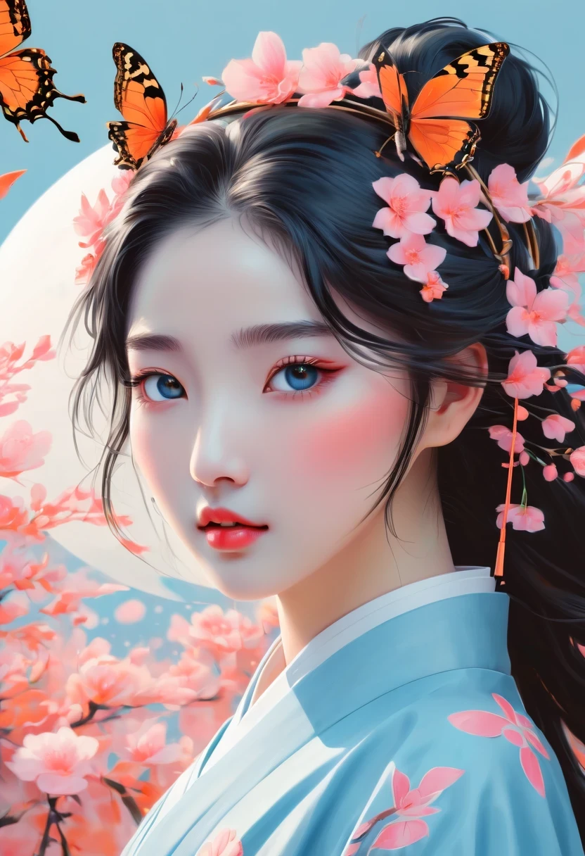 (((Baiyun，Sakura background))), (((high saturation))), ((surrounded by brilliant colors)))) super detailed, Beautiful and beautiful, masterpiece, best quality, (tangled, mandala, tangled, twist), (Fractal art: 1.3), 1 girl, Very detailed, dynamic angle, cowboy shooting, Chaos in its most beautiful form, elegant, brutalist design, bright colors, romanticism, Michael Mraz, Adrian Gurney, Petra Courtright, Atmospheric, ecstatic notes, Mobile phone notes are visible