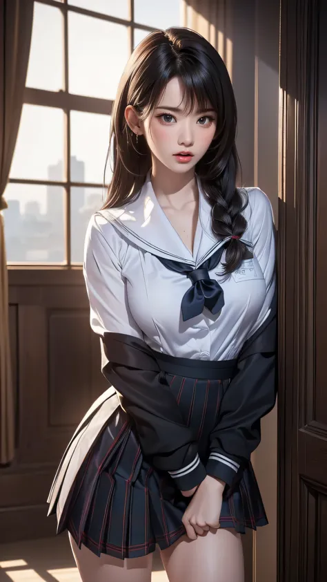 school uniform,(random place),(random porn poses:1.5),(random hairstyle),(movie-like scene,best image quality,(8k), Super realis...