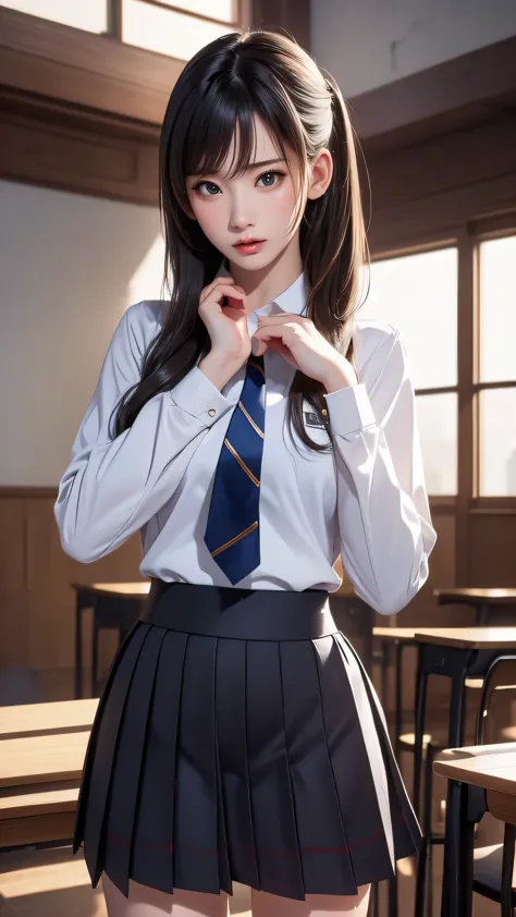 school uniform,(random place),(random porn poses:1.5),(random hairstyle),(movie-like scene,best image quality,(8k), Super realis...