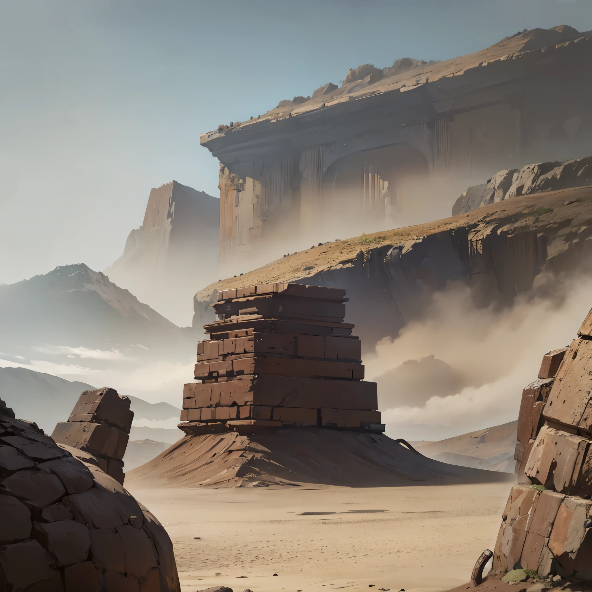 fantastic, desert, battlefield, sandstorm, nohuman