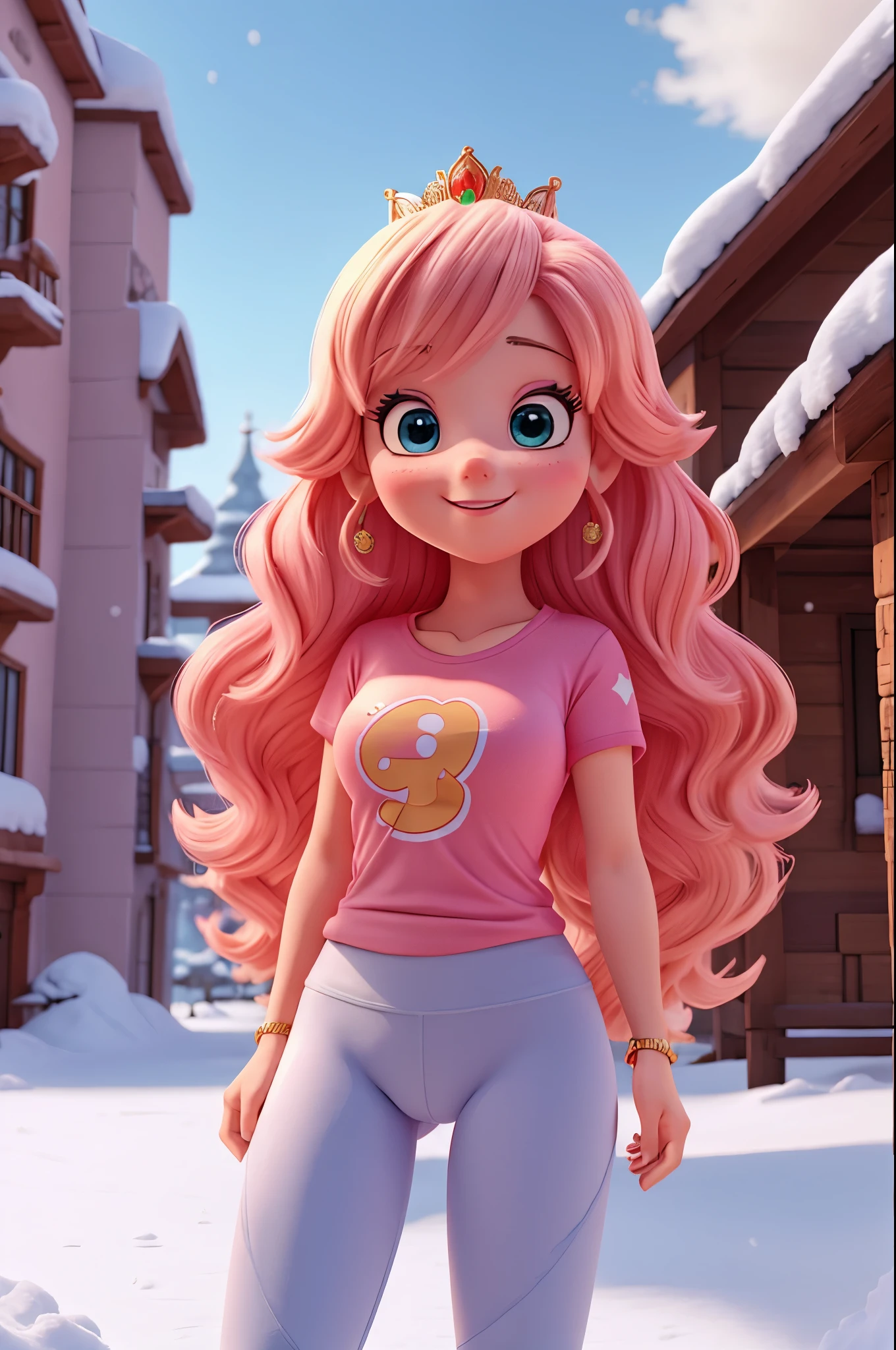 A close up of a cartoon character with pink hair and a pink shirt - SeaArt  AI