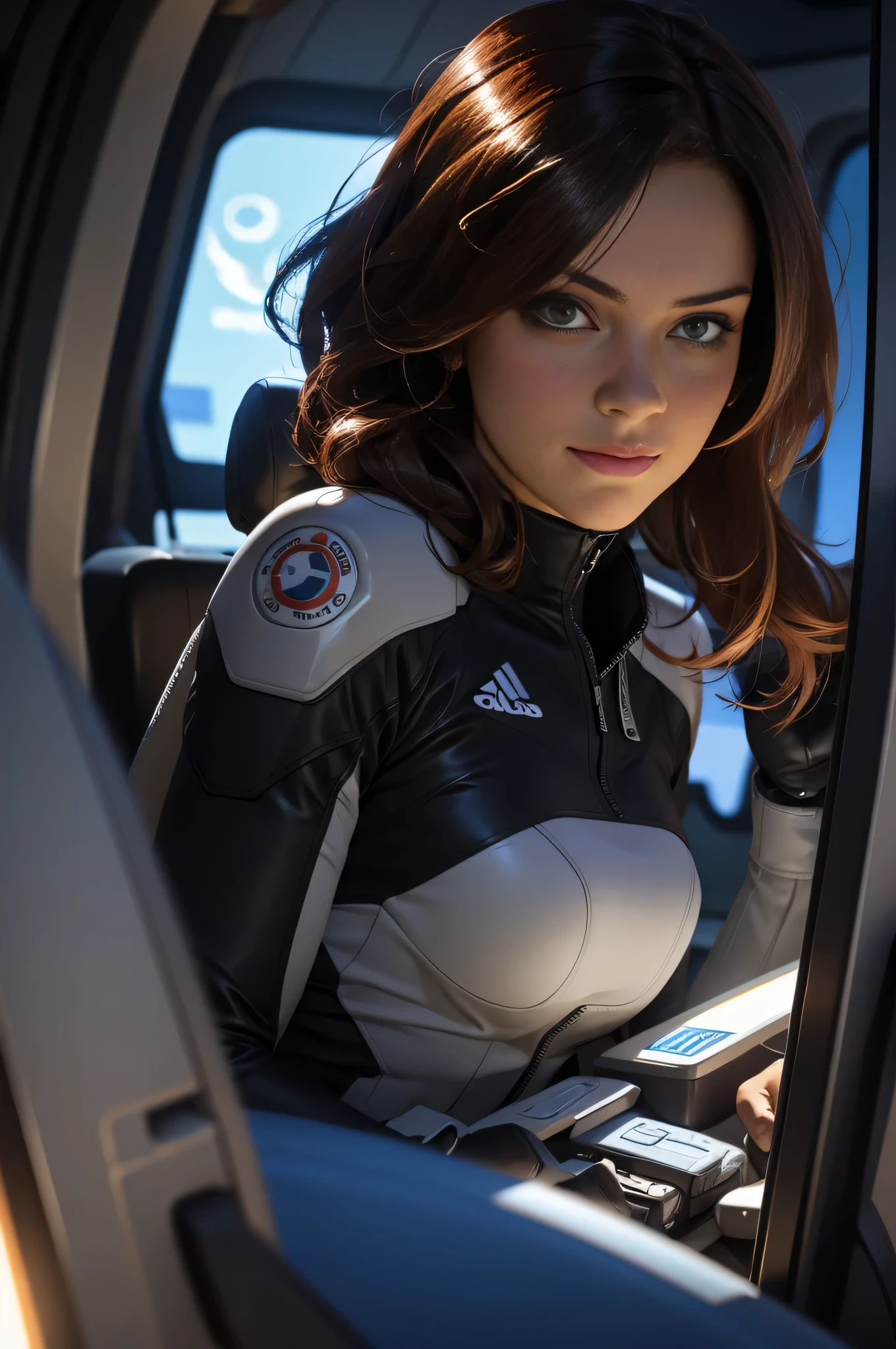 Miranda Lawson in ihrem Raumschiff