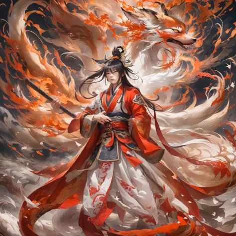Nine-tailed fox 32k，祥瑞 Red and White Immortal Demon Realm, Chance encounter with Liu Hanshu, He saw his old self in him, Decided...