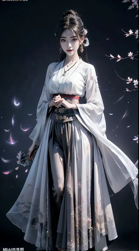 hanfu, ((knee shot)), 8k, masterpiece, original photo, best quality, detail:1.2), ((Shot at random angles)), lifelike, Extremely...