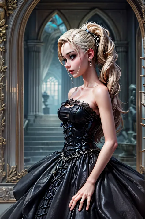 a goth picture of Barbie as a gothic queen (best details, Masterpiece, best quality :1.5), ultra detailed face (best details, Ma...