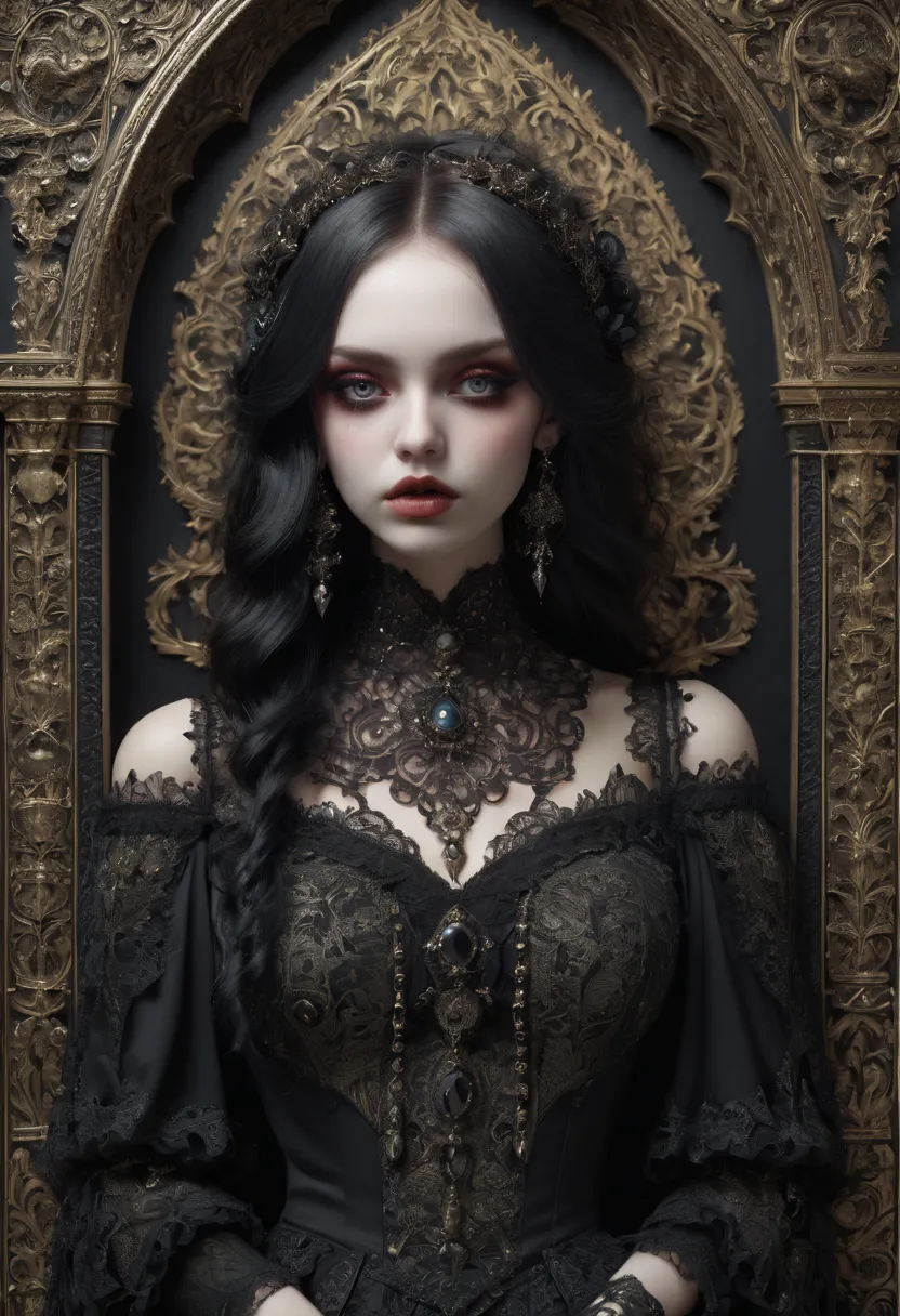 gothic aesthetic by Memphis, best quality, masterpiece, Ultra intricate detail, 8k