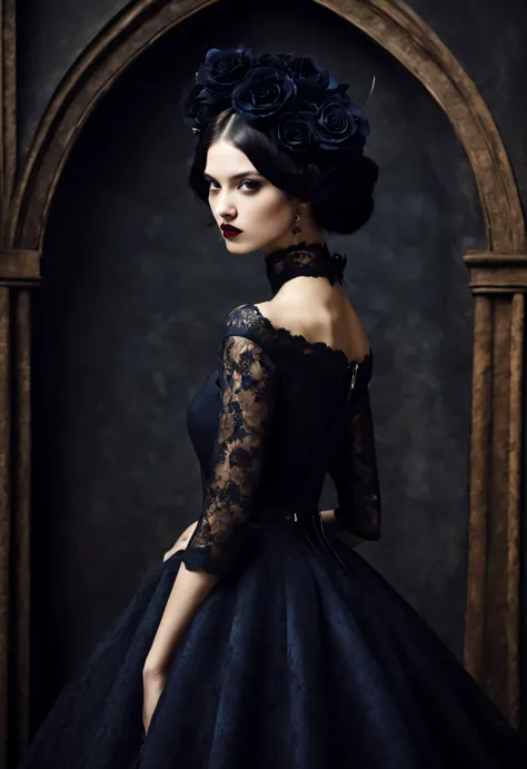 Use the Glow Photography Style，beautiful details，in the style of christian schlow, Gothic art gorgeous dress，（international fash...