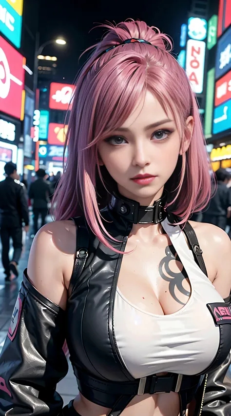 sfw, masterpiece, best quality, ((2 cyberpunk girls standing together taking selfie portrait)), ((((Harajuku-inspired cyberpunk ...