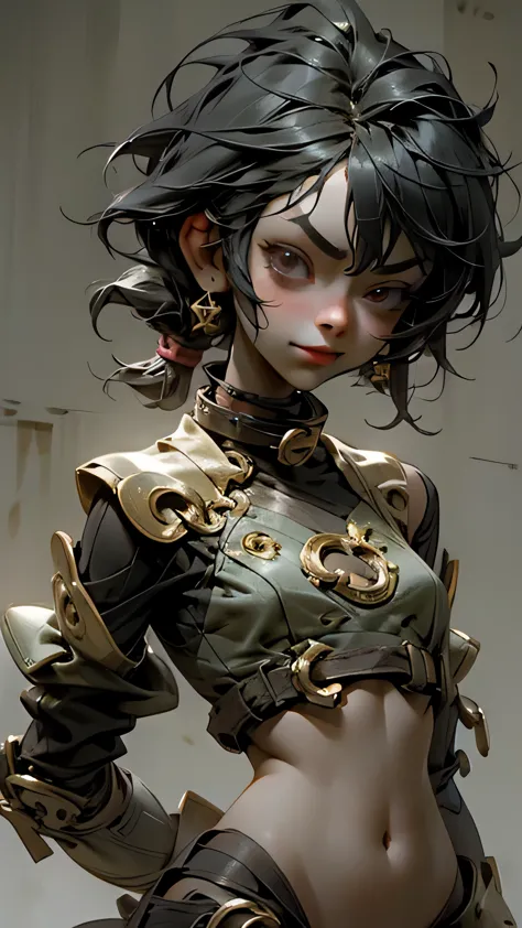 1 beautiful girl of the dragon race (18 anos), (pele escura:1.1), mechanical body, olhos escuros, tronco, cintura fina, peito pe...