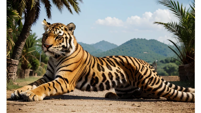 Create an image of an exotic animal, comme un tigre, un léopard ou un zèbre.