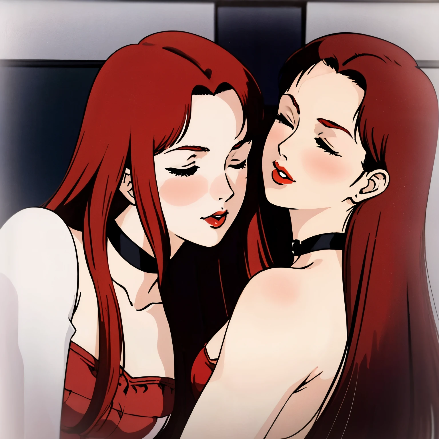 Two women with red hair are standing next to each other - SeaArt AI