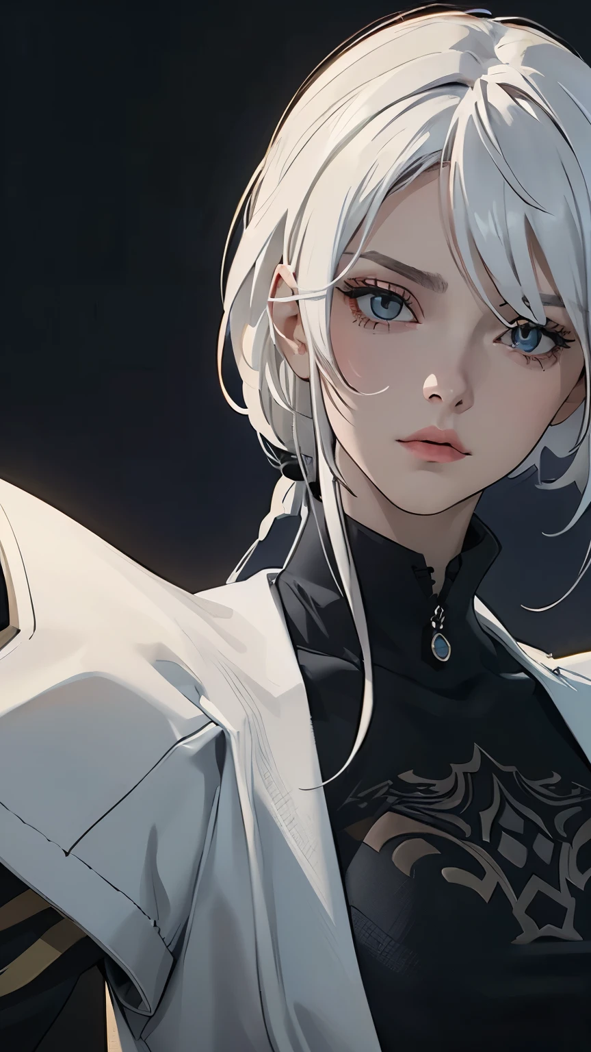 (extremely detailed CG unity 8k wallpaper), (masterpiece), (best quality), (ultra-detailed), (best illustration), (best shadow), (absurdres), 2b, 1girl, long hair, normal size , white hair, solo, Intimidating women, admiral uniform, night, hero pose, white clothes, General Uniform, Military Uniform, Sunlight, exposed to sunlight,commander, cape, fighting, ((beautiful fantasy girl)), (Master Part: 1.2), Best Quality, High Resolution, photorealestic, photogenic, Unity 8k壁纸, perfect lighting, (perfect arms, perfect anatomy) beatiful face, intricate details, Detalhes realistas, the anime, The Perfect Girl, perfect details, Ultra HD |, 8K, Professional photo(extremely detailed CG unity 8k wallpaper), (masterpiece), (best quality), (ultra-detailed), (best illustration), (best shadow), (absurdres), 2b, 1girl, long hair, normal size , white hair solo, Intimidating women, admiral uniform, night, hero pose, white clothes, General Uniform, Military Uniform, Sunlight, exposed to sunlight, commander, black clothes,