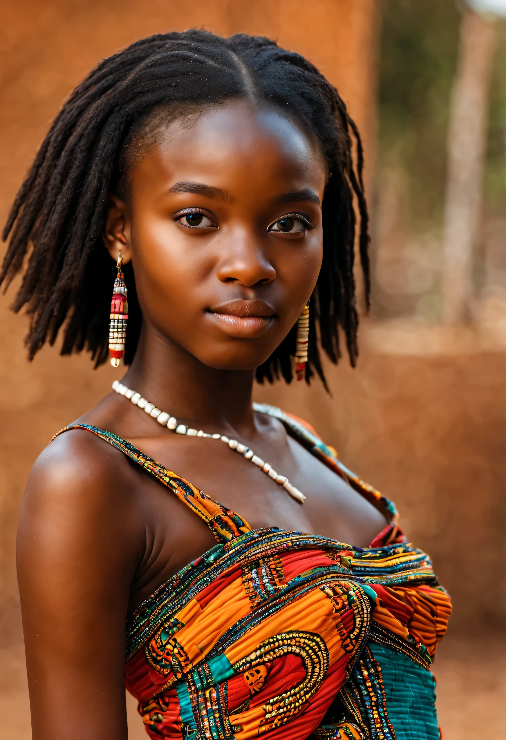 A close up of a woman with dreadlocks wearing a dress - SeaArt AI