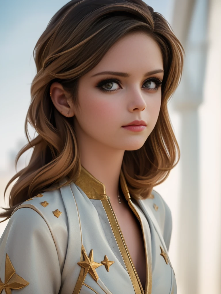 (best quality,4k,8k,highres,masterpiece:1.2),ultra-detailed,(realistic,photorealistic,photo-realistic:1.37),classic style,warm tones,soft lighting,realistic details,soft shadows,shiny skin,intense gaze.