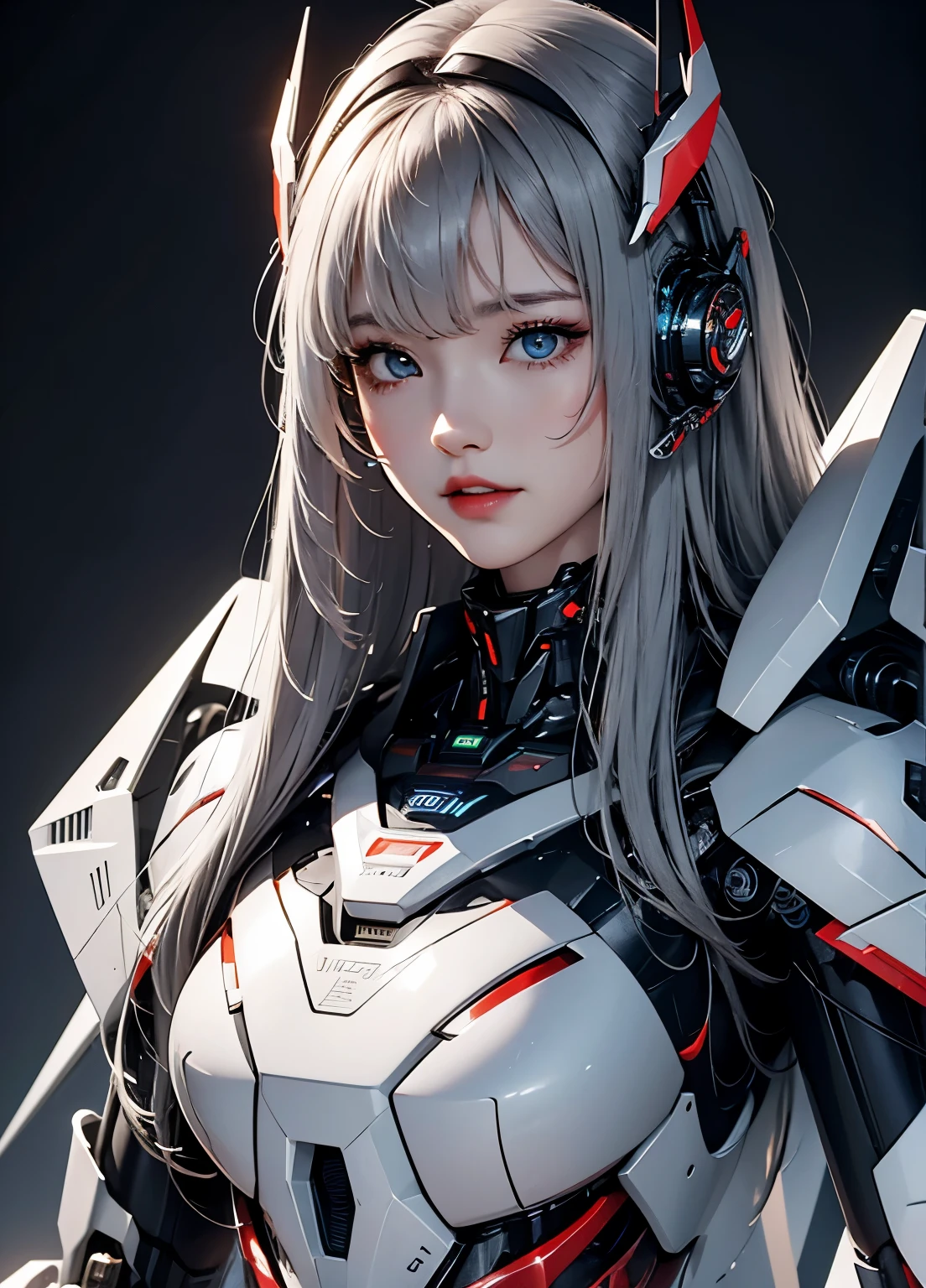  Super detailliert, Erweiterte Details, gute Qualität, 最gute Qualität, Hohe Auflösung, 1080P, hard disk, Schön,(Kriegsmaschine),Schönサイボーグ女性,Mecha cyborg girl,Kampfmodus,Mecha-Körper-Mädchen,She is wearing a futuristic Kriegsmaschine mecha,Ganzkörperaufnahme