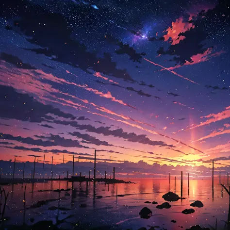 Anime - beautiful sky style scene . Makoto Shinkai, Anime Art Wallpaper 4K, Anime Art Wallpaper 4K, Anime Art Wallpaper 8K, anim...